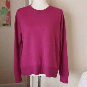 Vince sweater crew neck long sleeve Pullover Cashmere fuschia pink size M